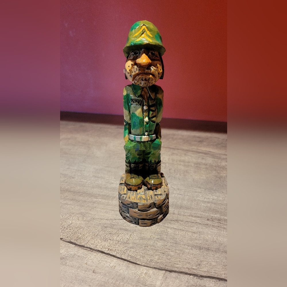 Handcrafted Wooden Soldier Figurine